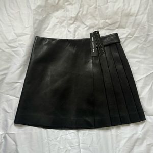 Alice & Olivia faux leather pleated skirt